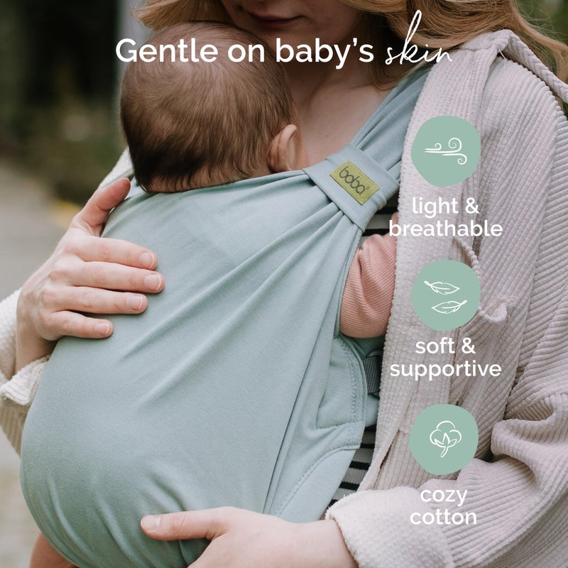 Boba Bliss Pre-Wrapped Baby Carrier with Buckle - Newborn to 7-35 lbs Light, Breathable & Easy to Adjust Hybrid Infant Sling & Toddler Carrier - Certified Hip-Healthy for 0-18 Months - Sea Mist - Image 3